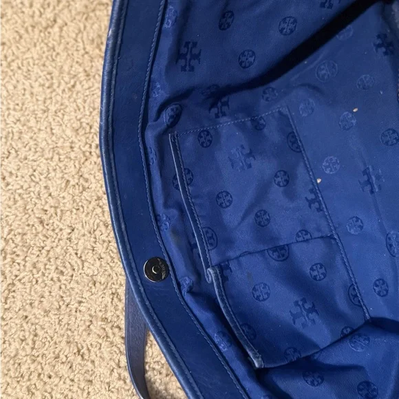 Tory Burch Colorful Woven Tote with Blue Handles - Picture 12 of 15